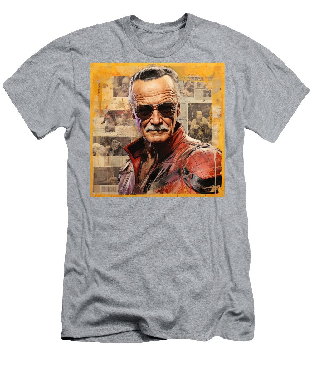 Digital T-Shirt featuring the digital art Stan Lee by My Head Cinema