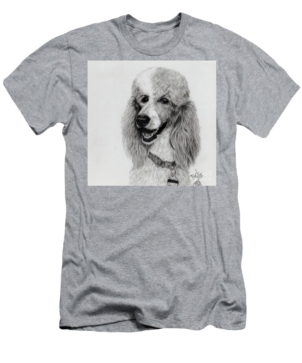 Dog T-Shirt featuring the drawing Standard Poodle 3 by Terri Mills