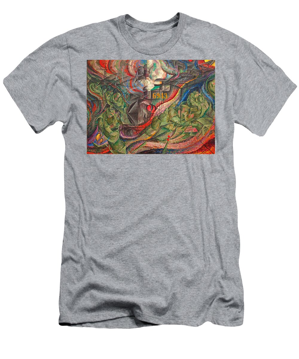 States Of Mind I T-Shirt featuring the digital art States of Mind I - The Farewells by Umberto Boccioni - digital enhancement by Nicko Prints