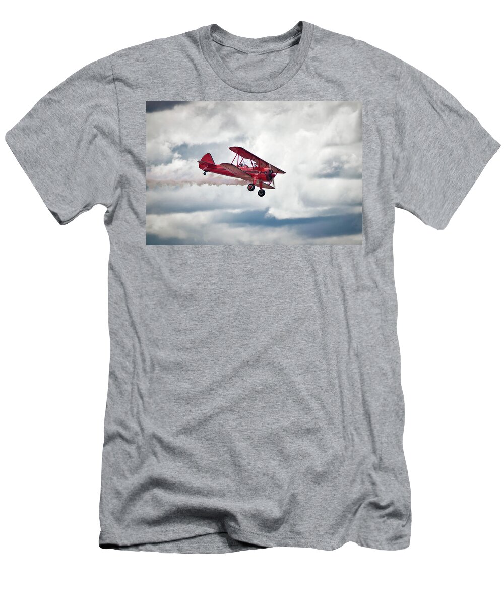 Flight Demonstration T-Shirt featuring the photograph Stearman Flight by American Landscapes