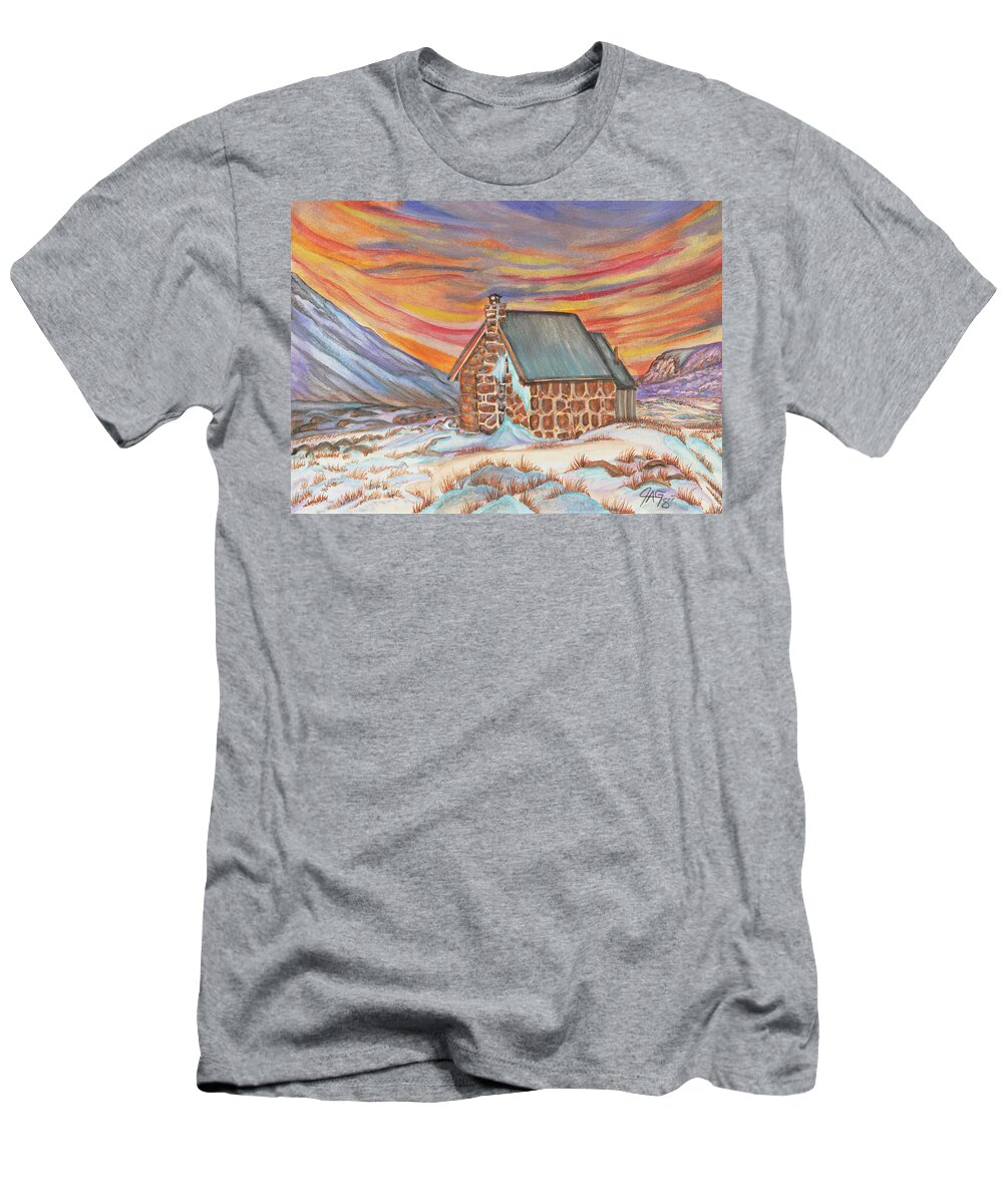 Art T-Shirt featuring the painting Stone Refuge by The GYPSY and Mad Hatter