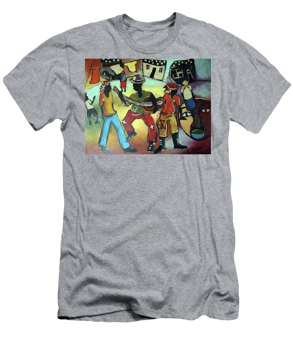  T-Shirt featuring the painting Street Band by Eli Kobeli