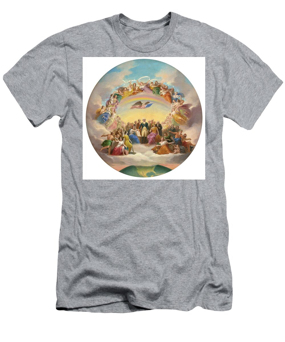 Architecture T-Shirt featuring the painting Study for the Apotheosis of Washington, U.S. Capitol Dome by Constantino Brumidi