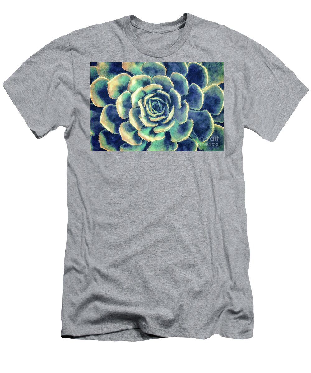 Succulent T-Shirt featuring the digital art Succulent Plant by Phil Perkins