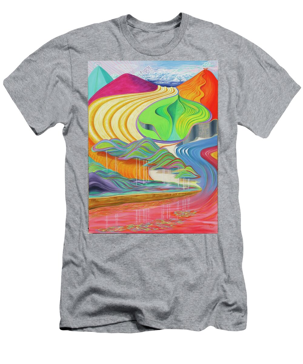 Top Seller T-Shirt featuring the painting Land of Color by Dorsey Northrup