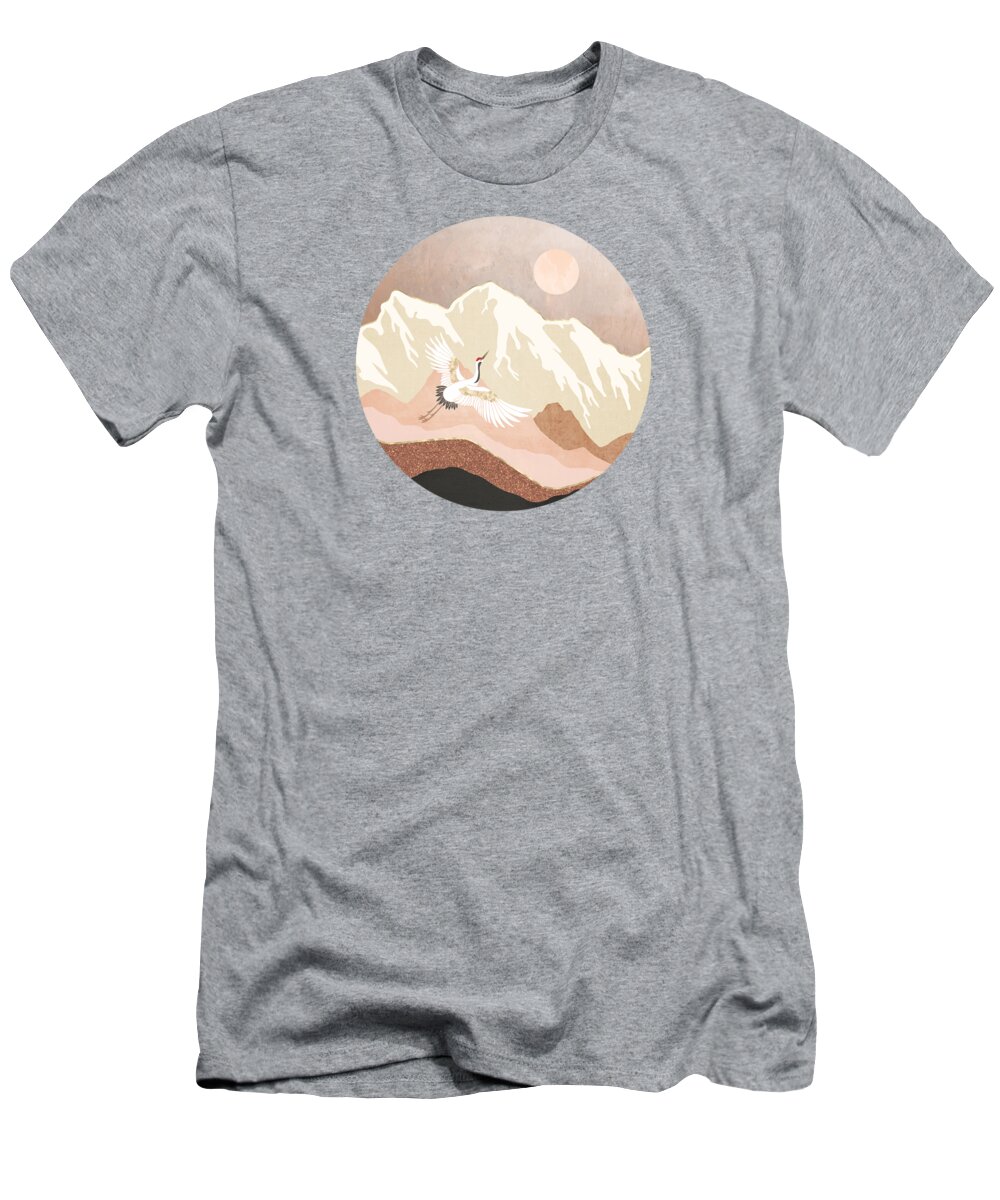Sugar T-Shirt featuring the digital art Sugar Mountain Crane by Spacefrog Designs
