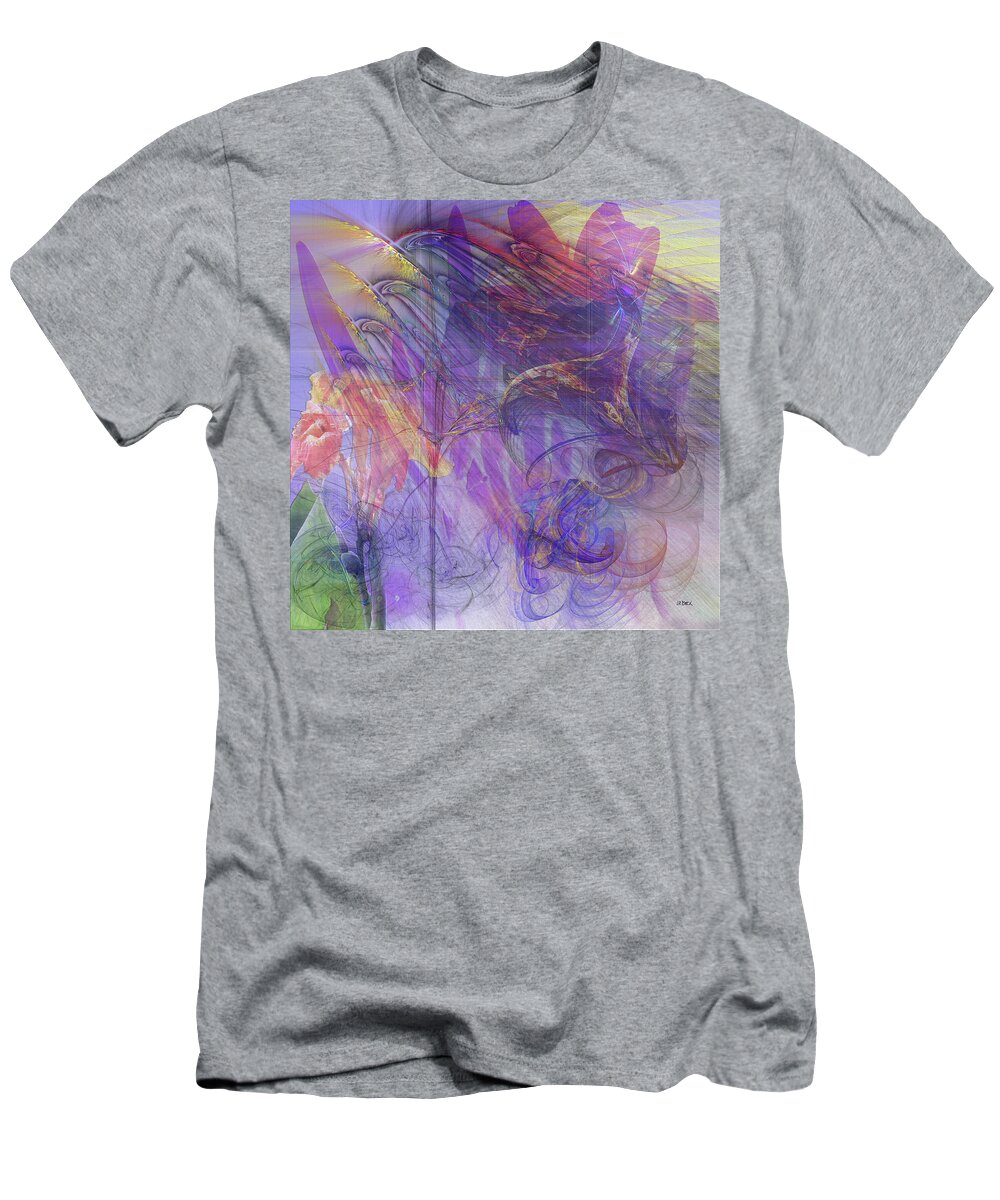 Floral T-Shirt featuring the digital art Summer Awakes - Square Version by Studio B Prints