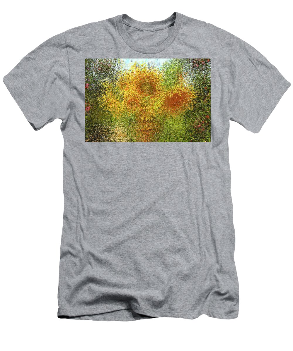 Sunflowers T-Shirt featuring the painting Sunflowers by Alex Mir