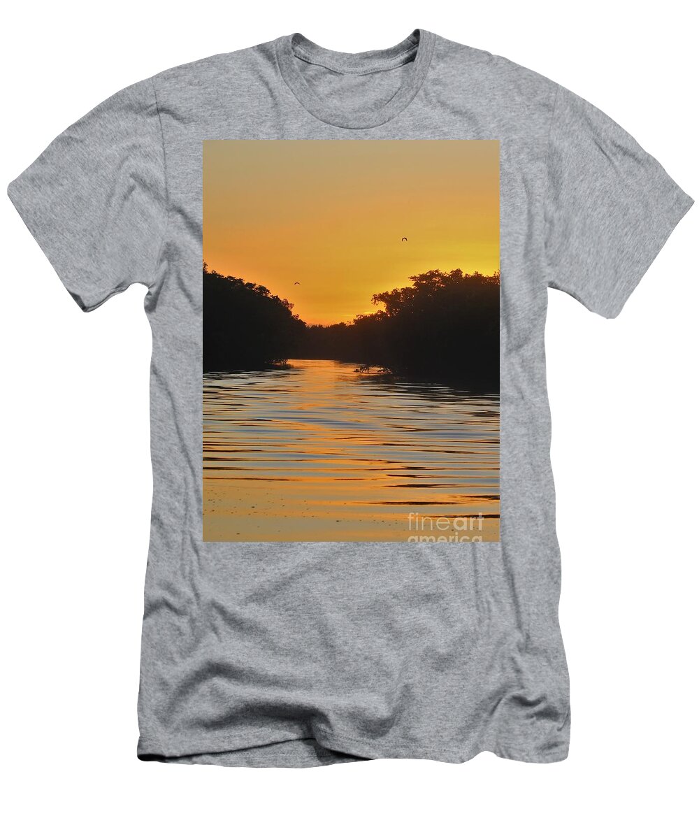 Sunrise T-Shirt featuring the photograph Sunrise Water Reflections by Joanne Carey