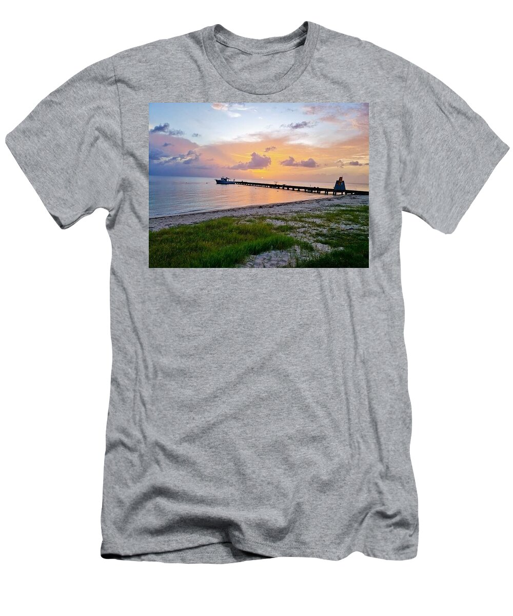 Sunset T-Shirt featuring the photograph Sunset at the beach by De Aventureo