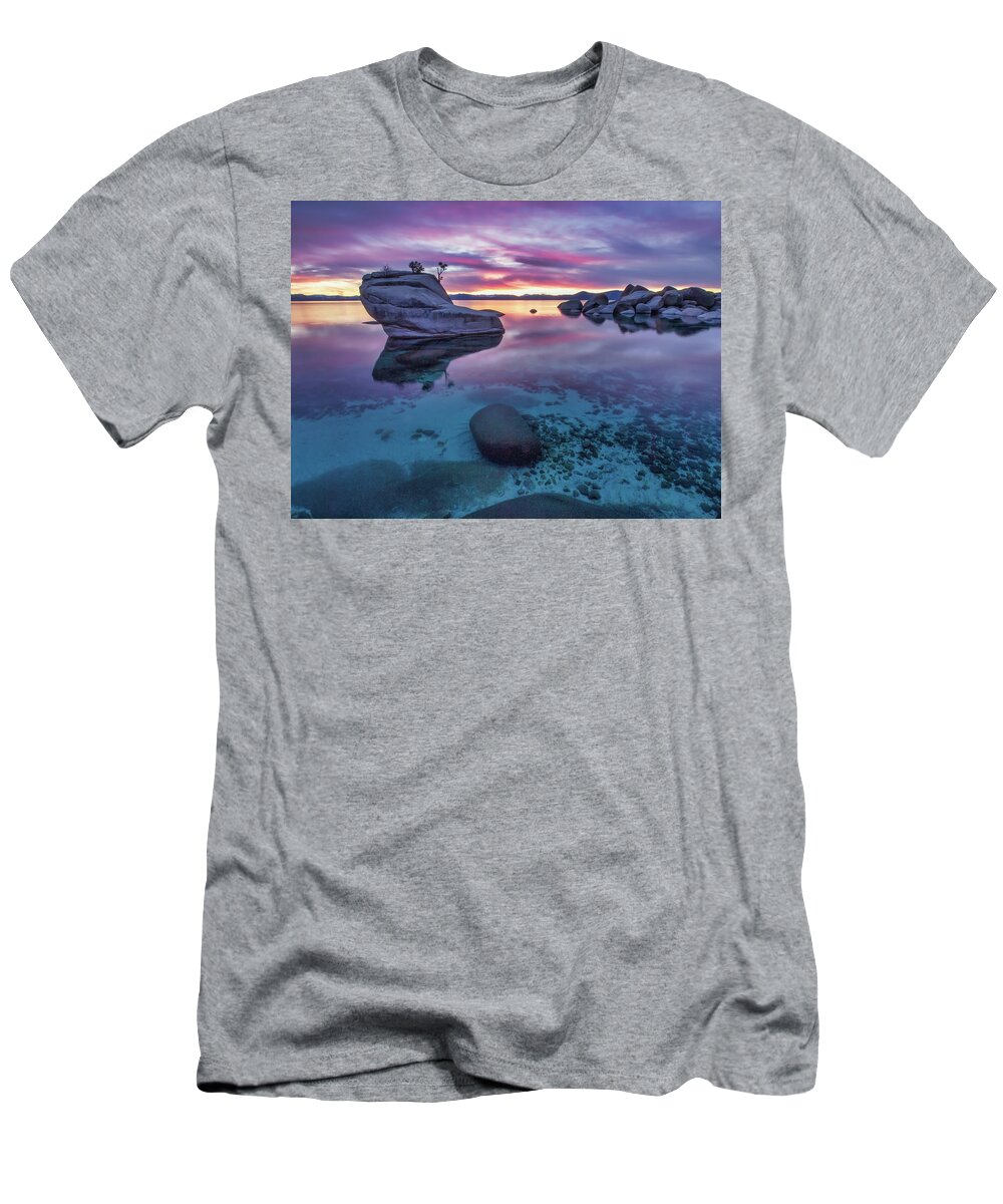 Lake T-Shirt featuring the photograph Sunset Glass by Martin Gollery