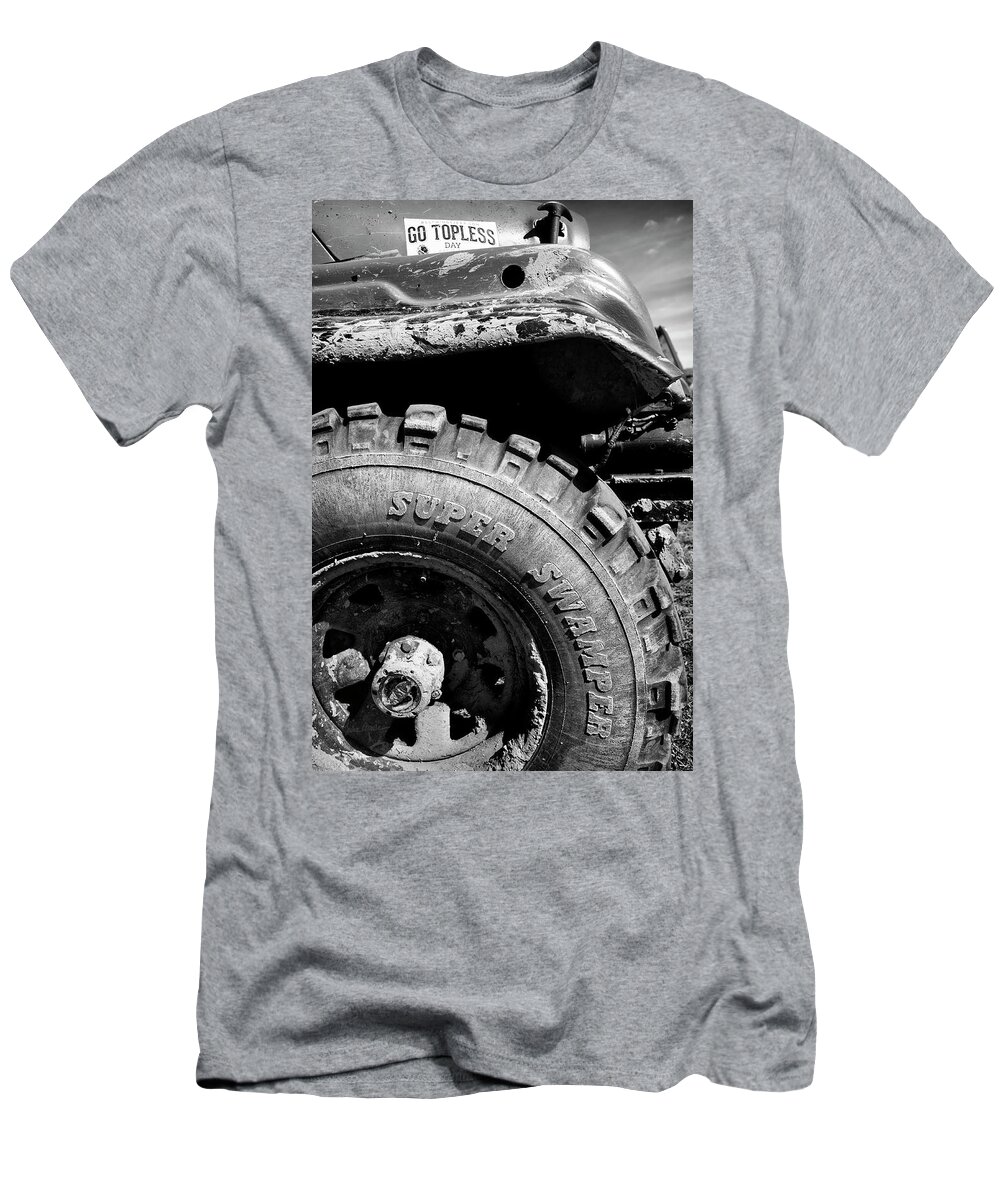 Tire T-Shirt featuring the photograph Super Swamper Jeep by Luke Moore