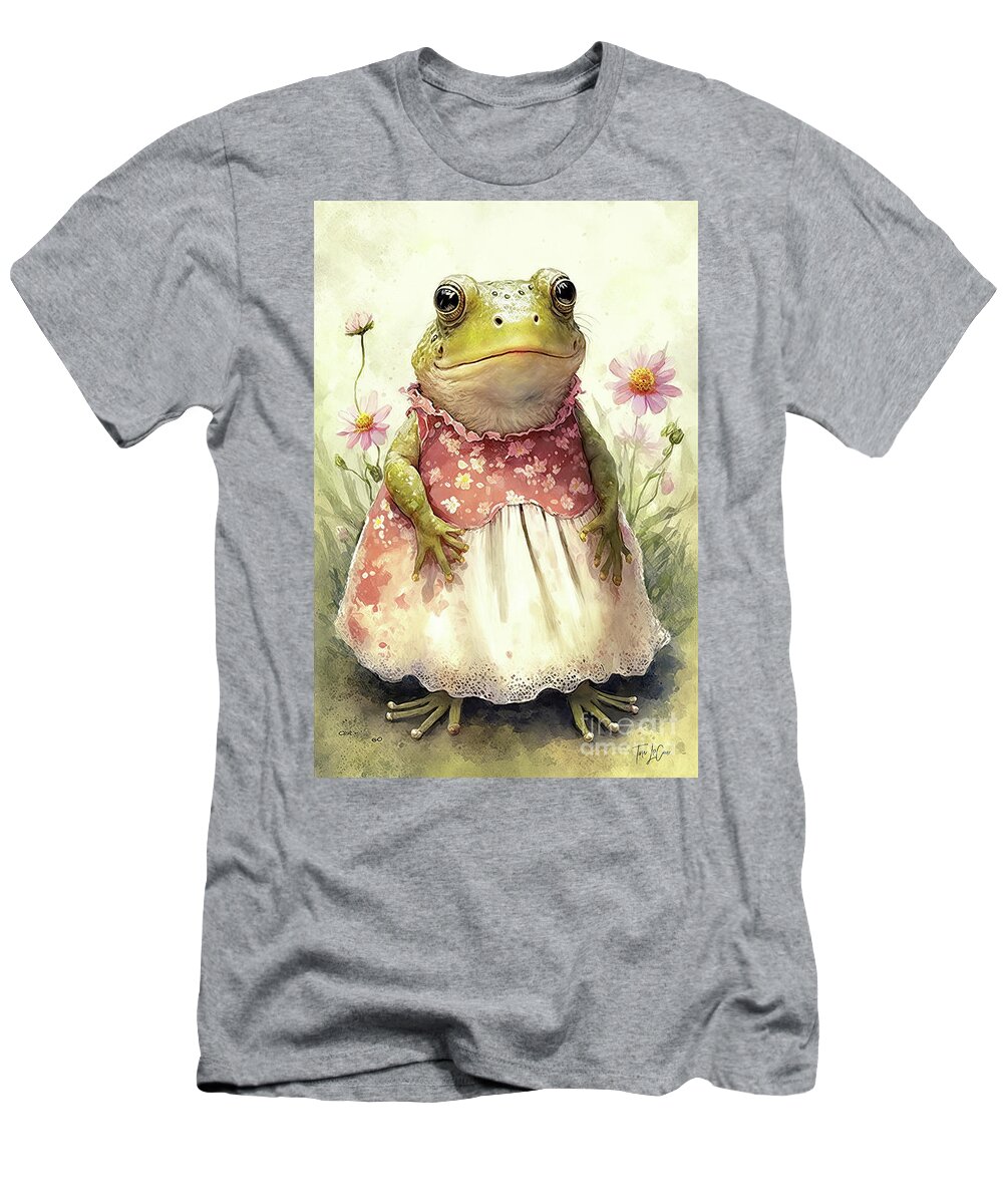 Bullfrog T-Shirt featuring the painting Sweet Little Amelia by Tina LeCour