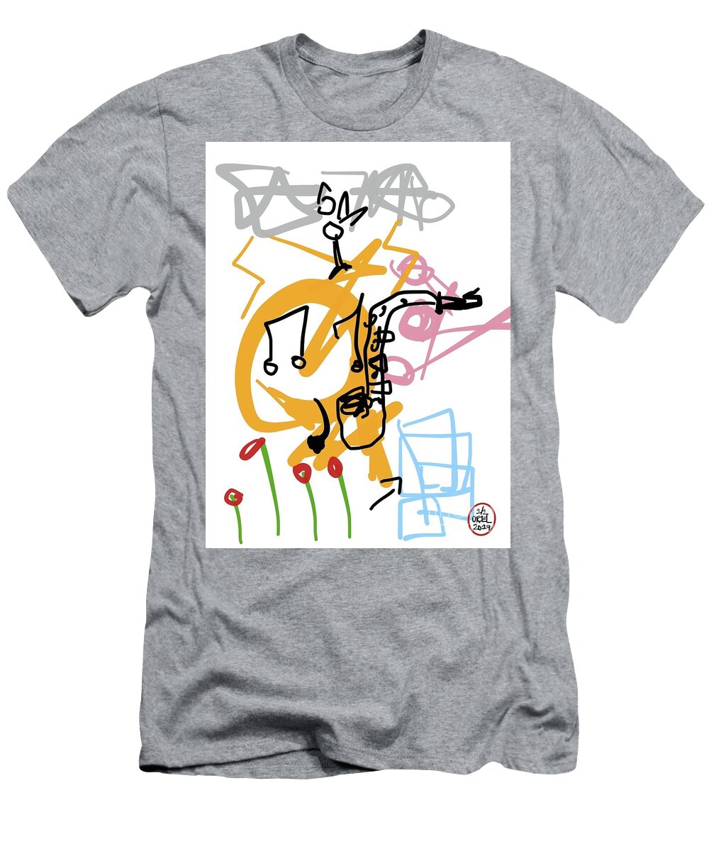  T-Shirt featuring the painting Sweet Music by Oriel Ceballos