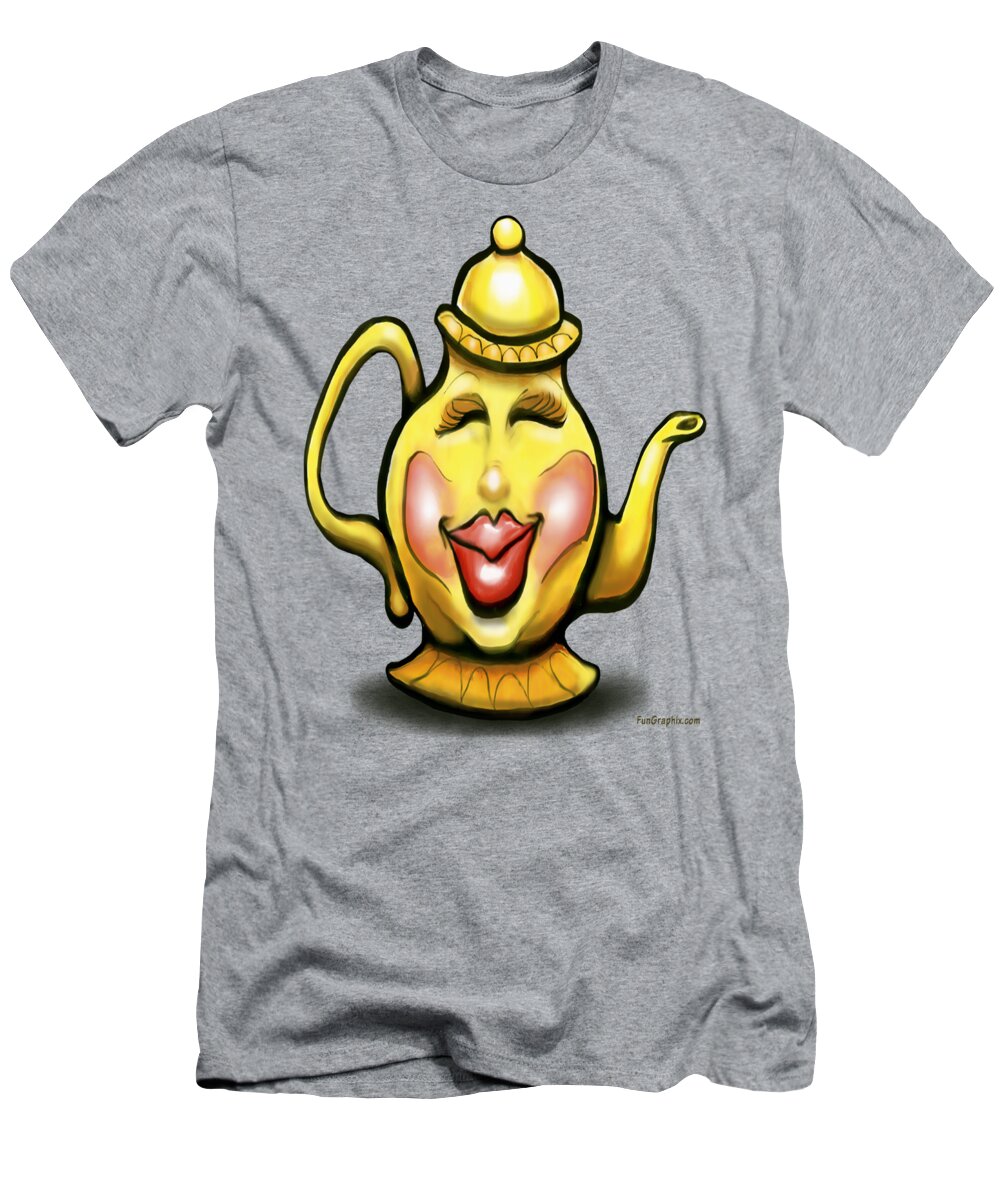Tea T-Shirt featuring the digital art Teapot by Kevin Middleton
