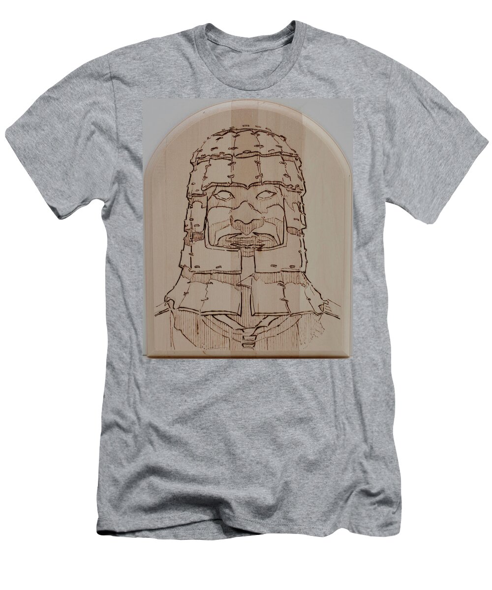 Pyrography T-Shirt featuring the pyrography Terracotta Warrior - Unearthed by Sean Connolly