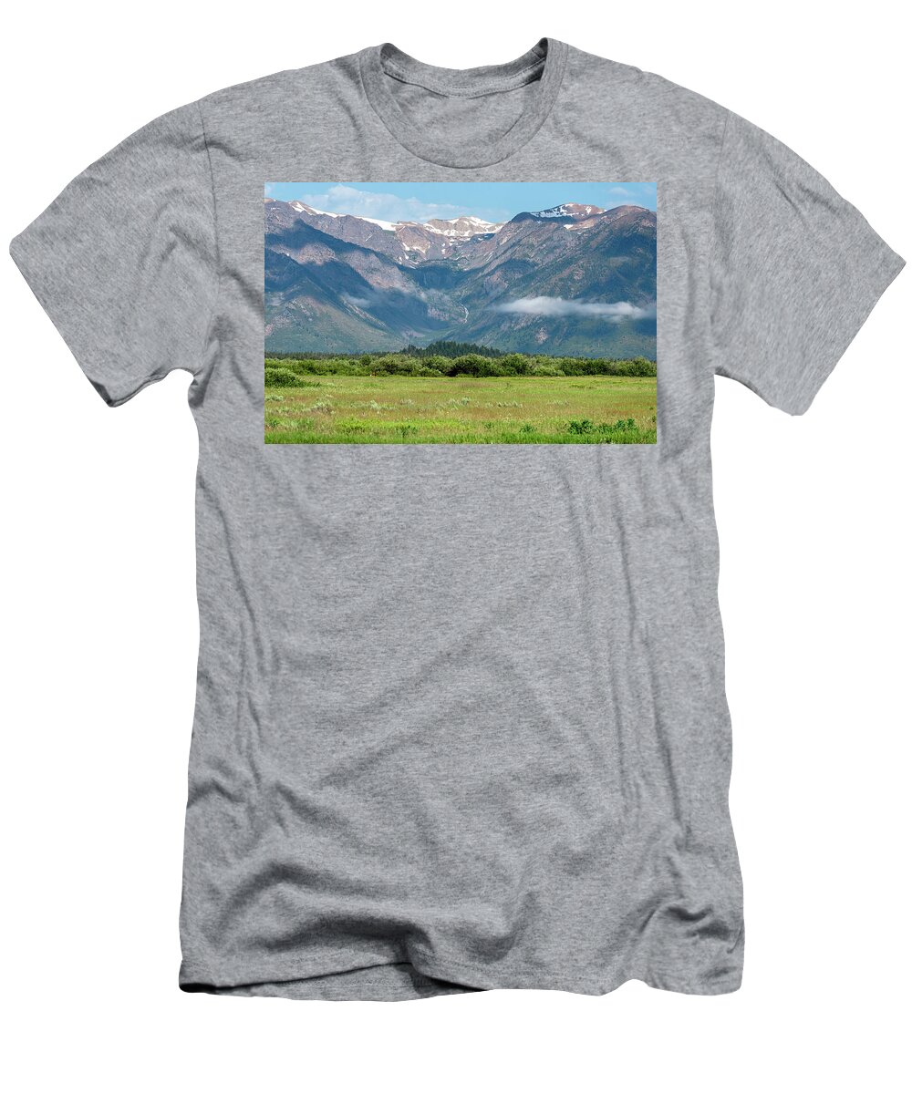 Tetons T-Shirt featuring the photograph Tetons Waterfall Vista by Tara Krauss