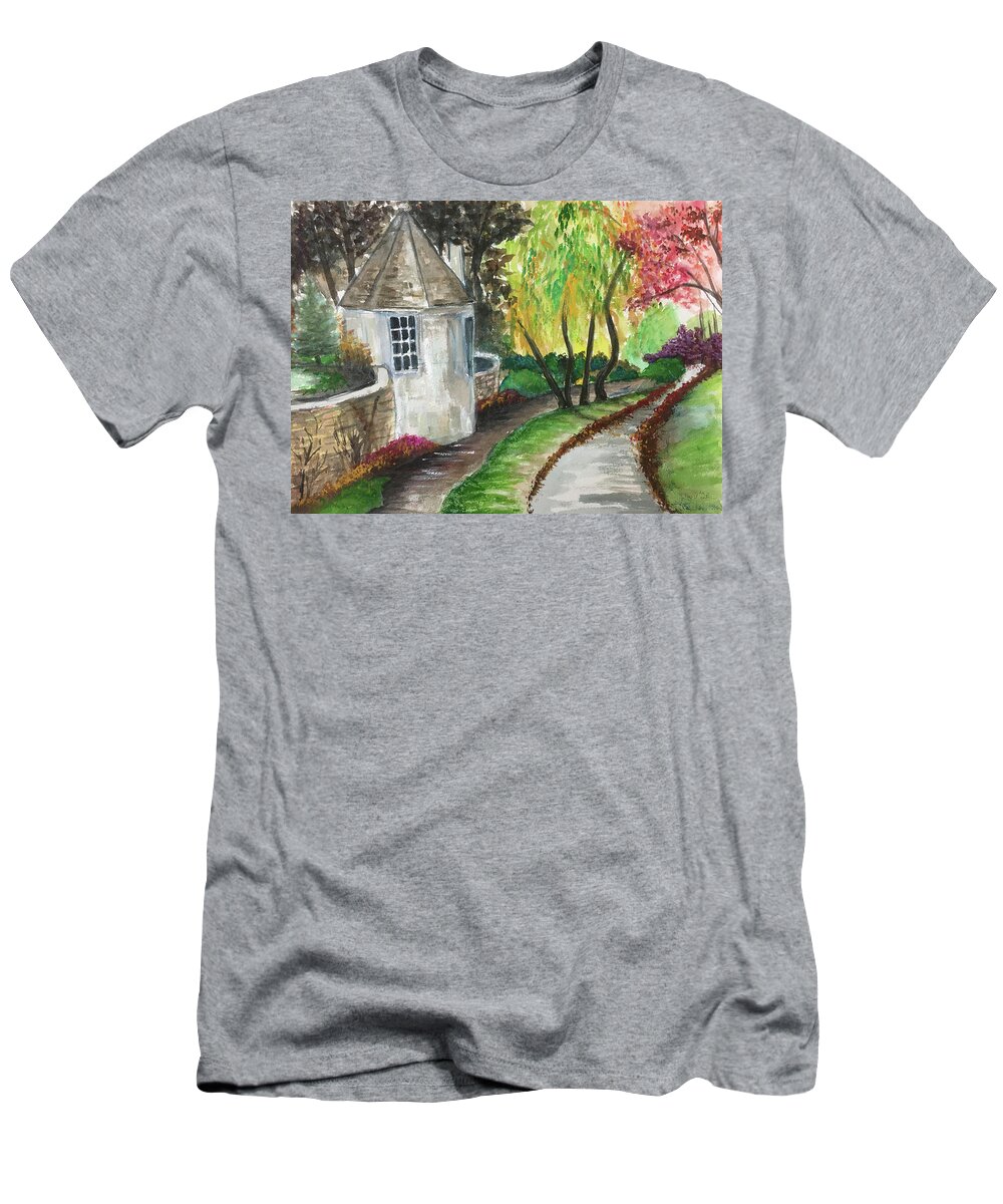 Thames Pass T-Shirt featuring the painting Thames Pass by Roxy Rich