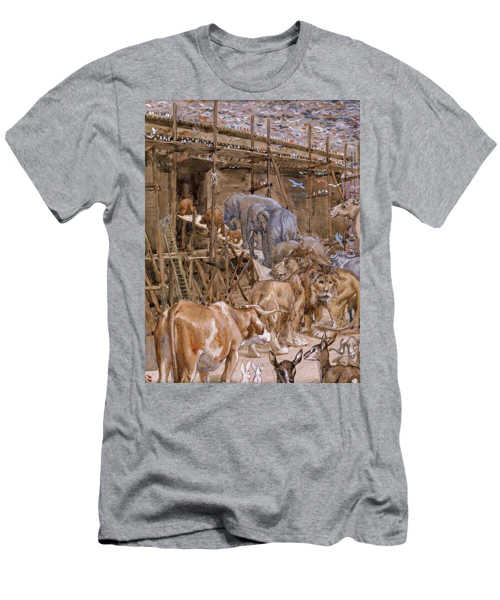 James Tissot T-Shirt featuring the painting The Animals Enter the Ark, 1902 by James Tissot