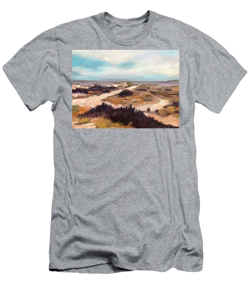 Ocean T-Shirt featuring the painting The Barchans by Rebecca Jacob