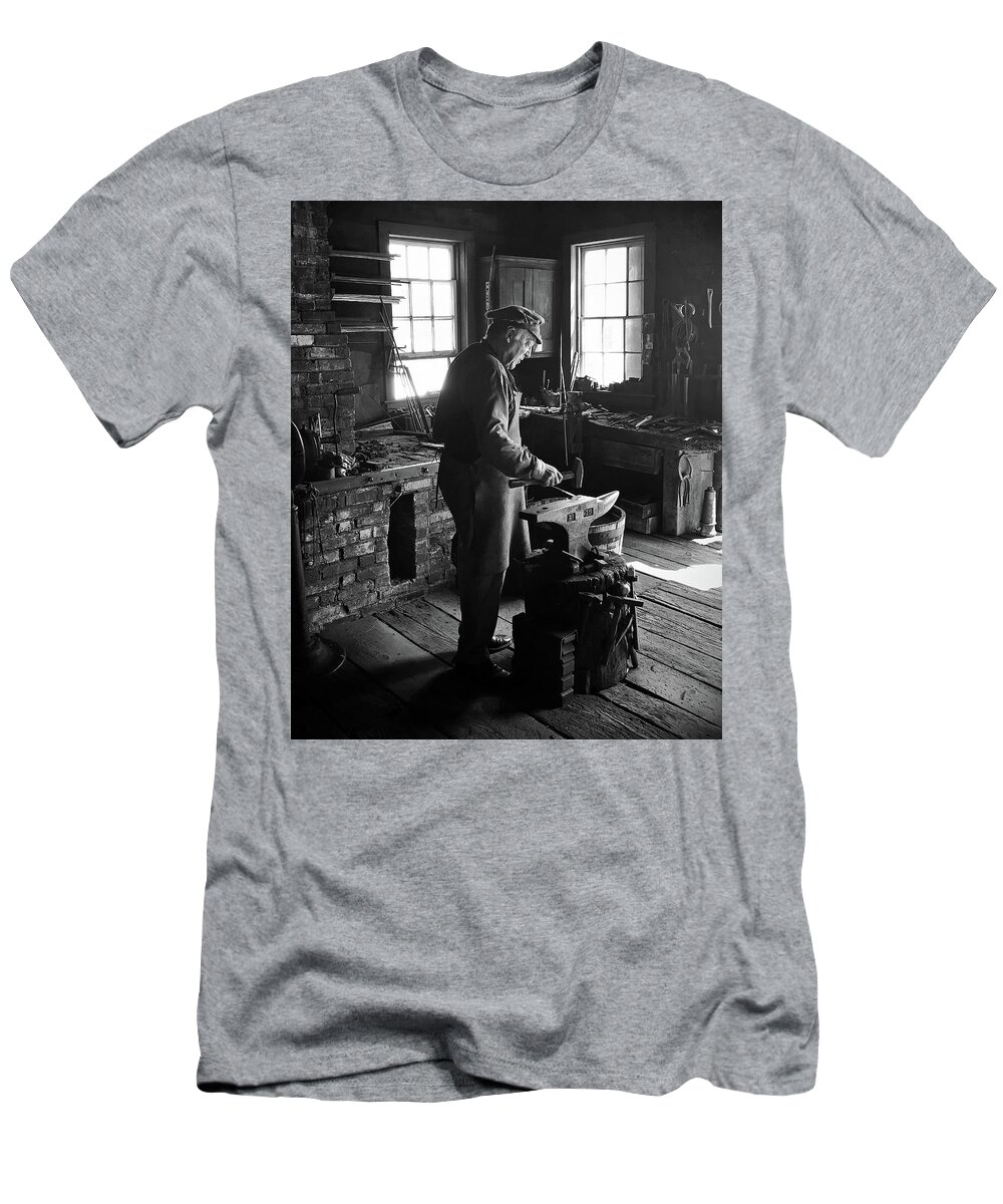 Old T-Shirt featuring the photograph The Blacksmith BW by Scott Olsen