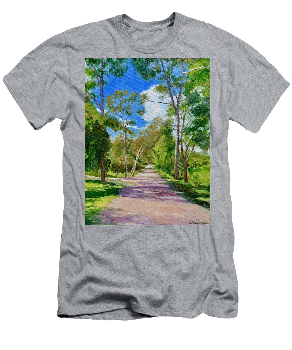 River Flats T-Shirt featuring the painting The Boulevard In Springtime by Dai Wynn