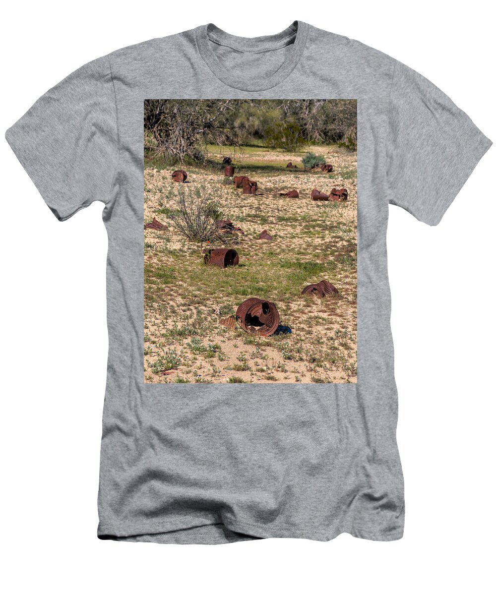 Rusty T-Shirt featuring the photograph The desert if full with trash by Alessandra RC