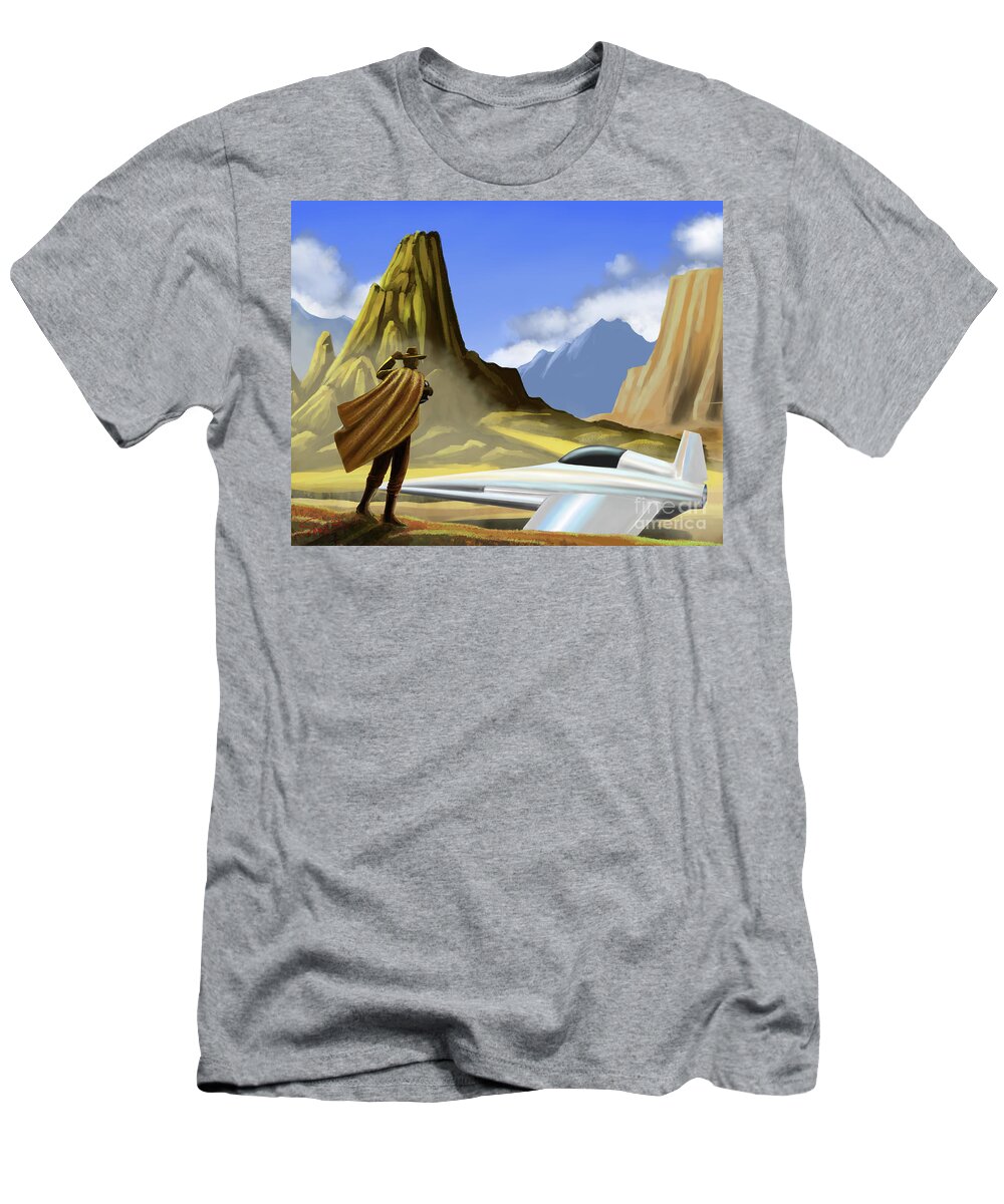 Western T-Shirt featuring the digital art The Drifter by Rohvannyn Shaw
