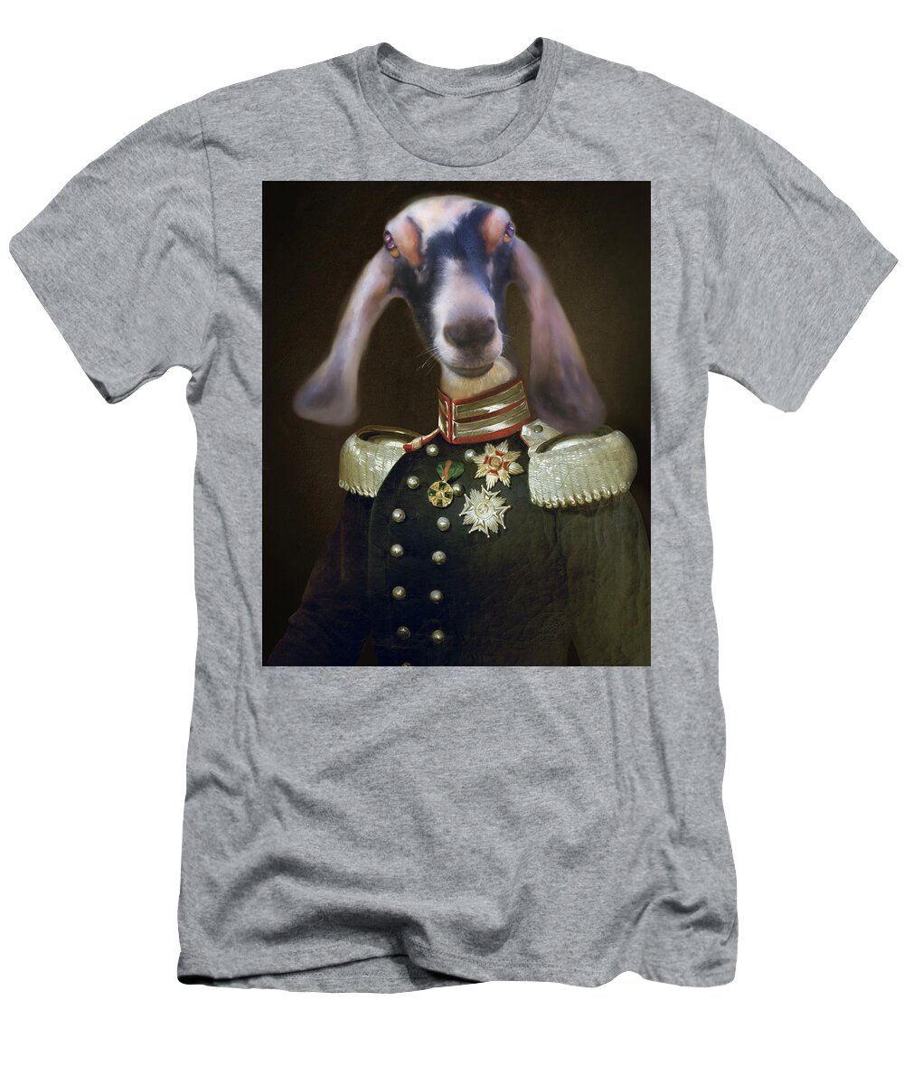 Goats T-Shirt featuring the mixed media The G O A T by Colleen Taylor