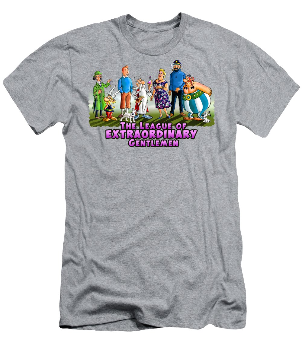 Dogmatix T-Shirt featuring the painting The League of Extraordinary Gentlemen by Anthony Mwangi