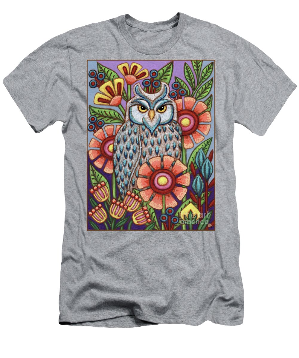 Bird T-Shirt featuring the painting The Owl Hour by Amy E Fraser