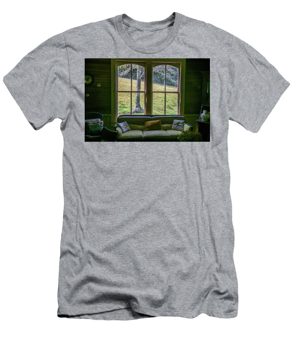 Parlor T-Shirt featuring the photograph The Parlor Window by WAZgriffin Digital