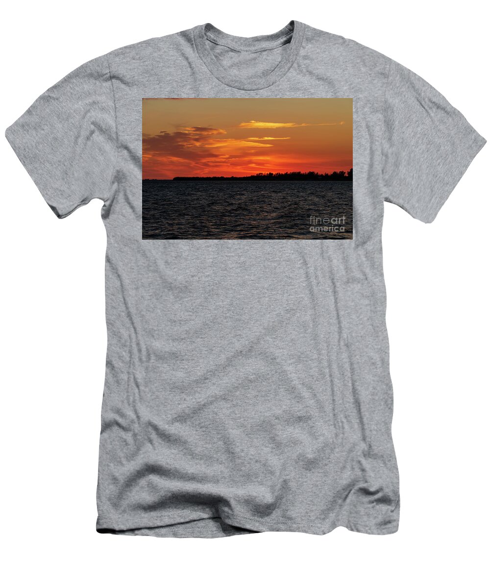 Soft T-Shirt featuring the photograph The Soft Warm Clouds of Sunset by Sandra J's