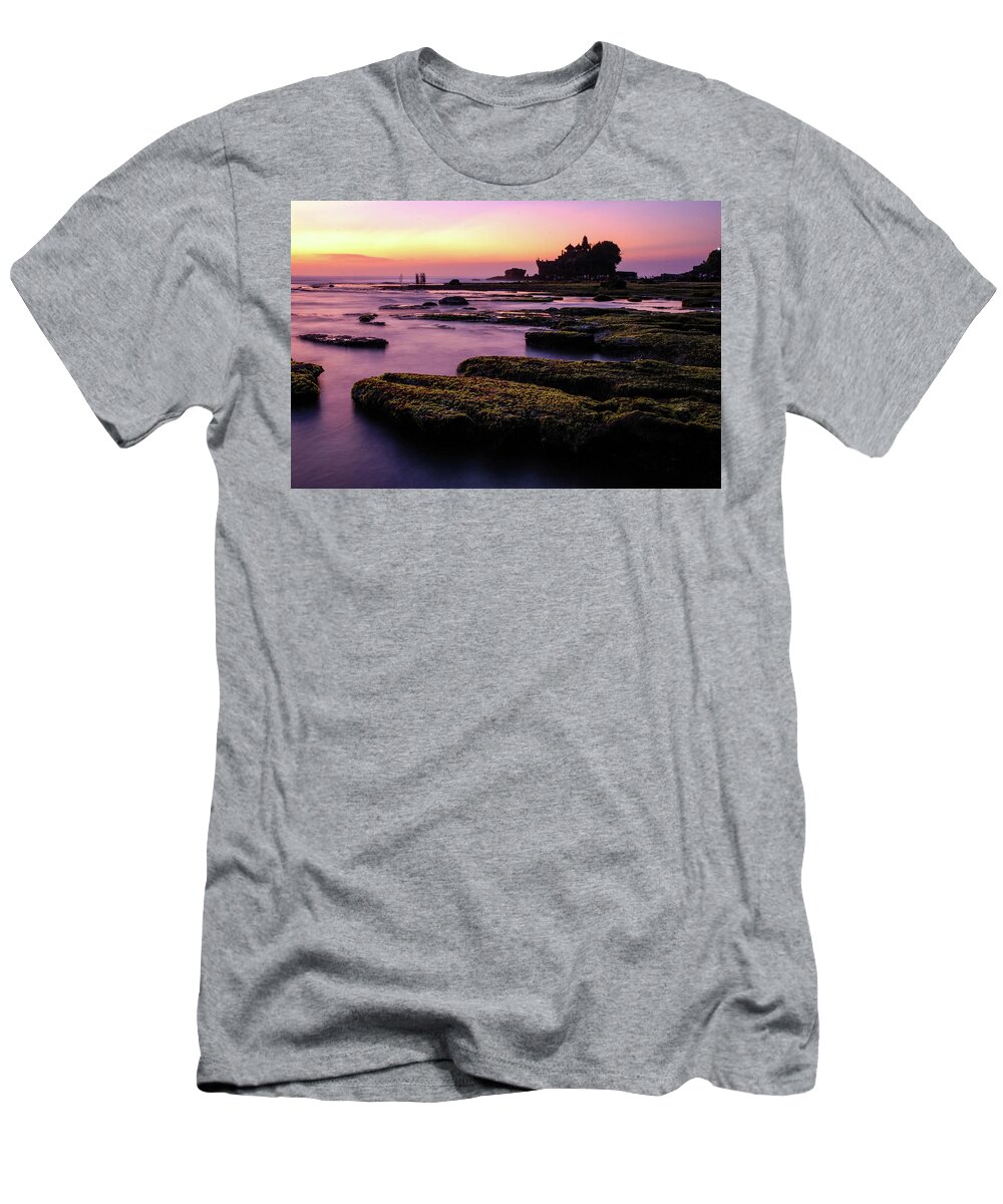 Tanah Lot T-Shirt featuring the photograph The Temple By The Sea - Tanah Lot Sunset, Bali by Earth And Spirit