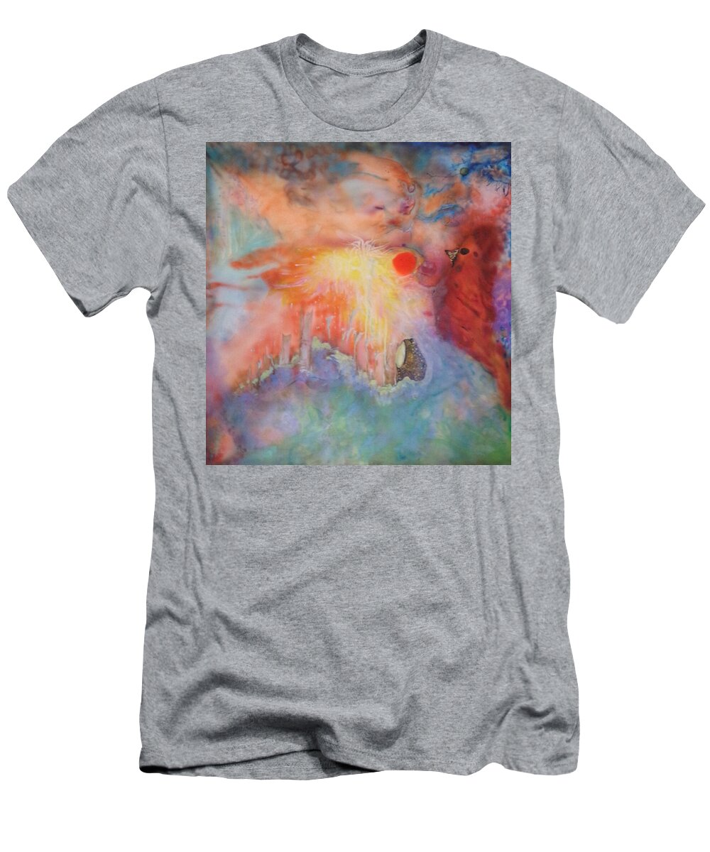 Abstract T-Shirt featuring the painting The Transience of Life by Karen Lillard