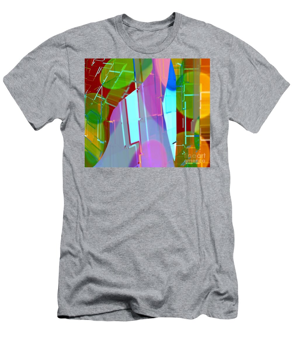 Contemporary Art T-Shirt featuring the digital art The Trees Blew This Way and That by Jeremiah Ray