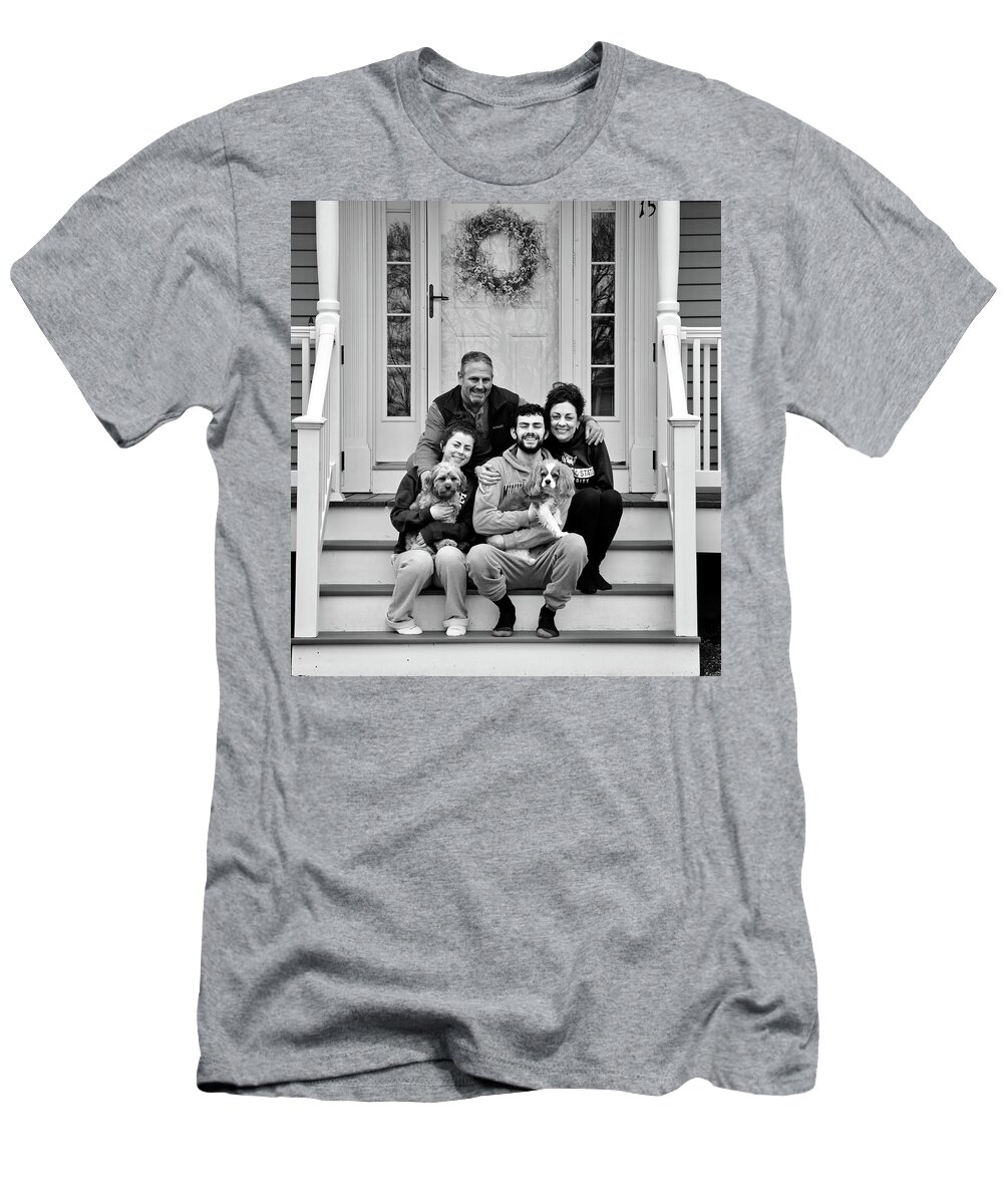 Front Steps Family Photo T-Shirt featuring the photograph The Wyman Family by Monika Salvan