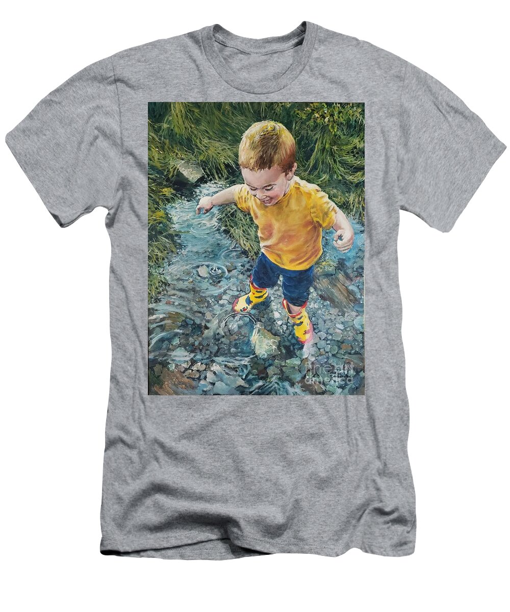 Splash T-Shirt featuring the painting Tidal pool SPLASH by Merana Cadorette