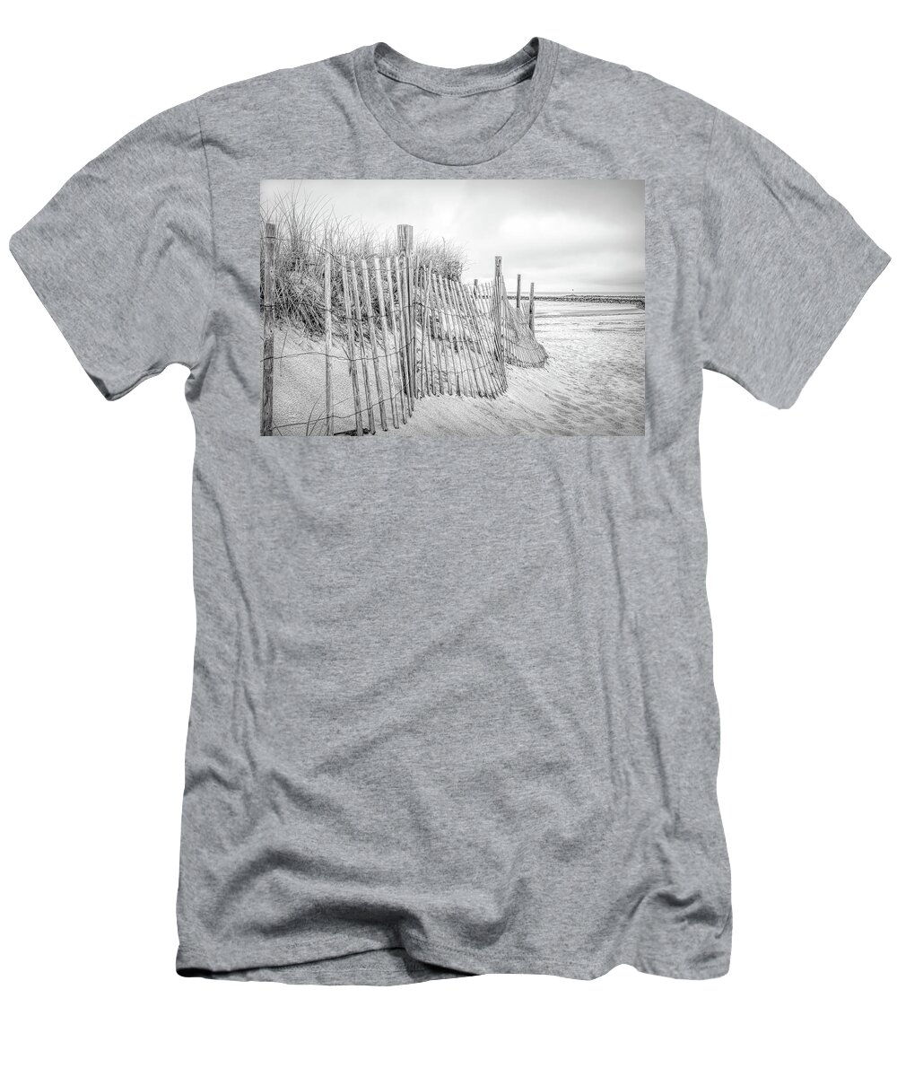 Fence T-Shirt featuring the photograph To the Beach by Karen Sirnick