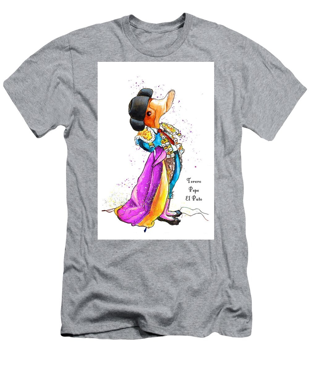 Duck T-Shirt featuring the painting Torero Pepe El Pato by Miki De Goodaboom