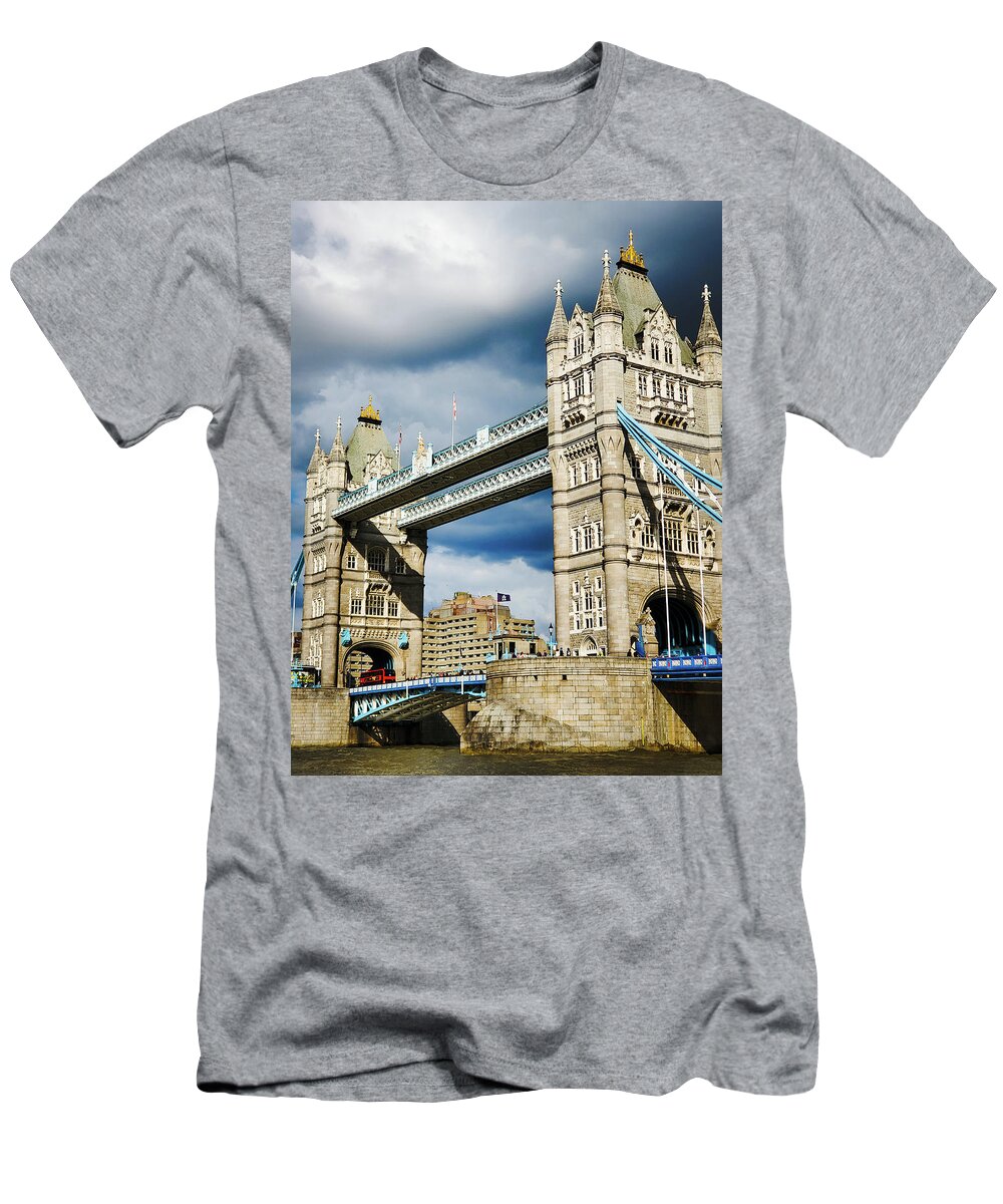 Tower Bridge T-Shirt featuring the photograph Towers of Tower Bridge by Andrea Whitaker