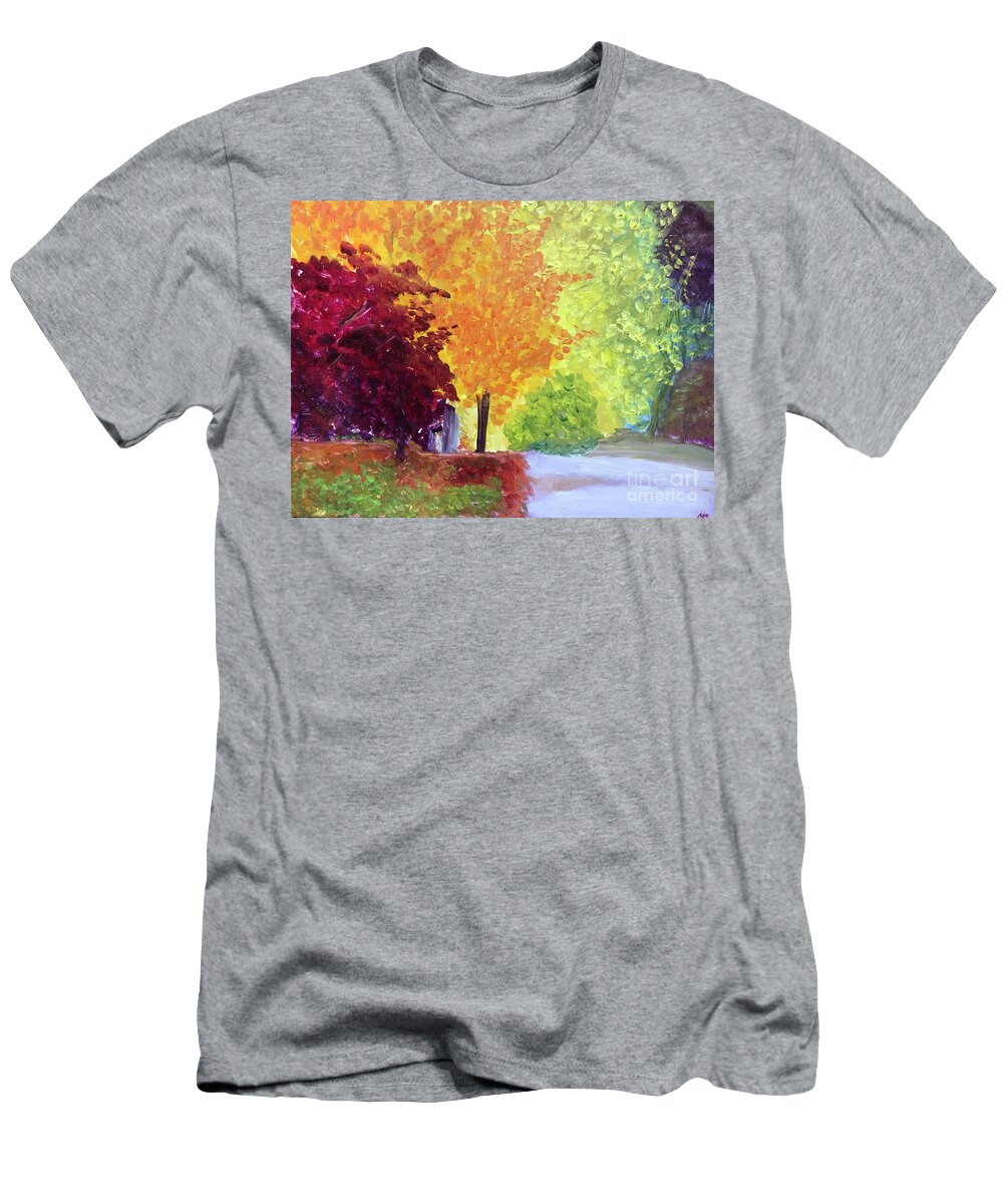 Trees T-Shirt featuring the painting Trees of Winton by Kate Conaboy