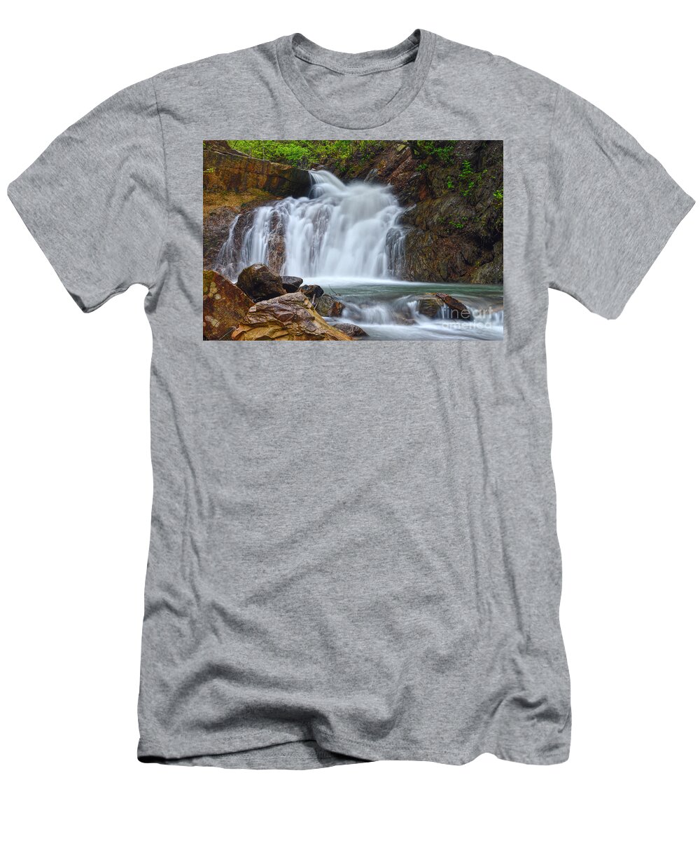 Triple Falls T-Shirt featuring the photograph Triple Falls On Bruce Creek 2 by Phil Perkins