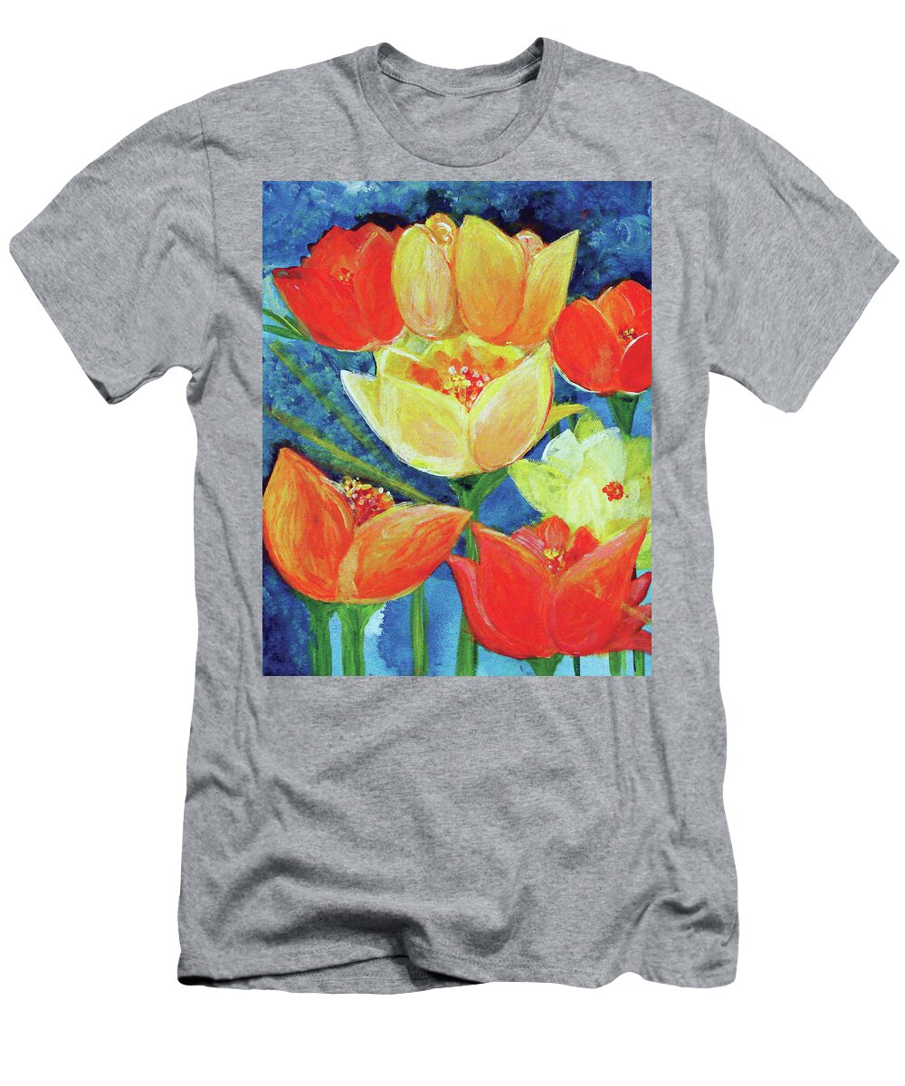 Tulips T-Shirt featuring the painting Tulips Are Joy by Ashleigh Dyan Bayer