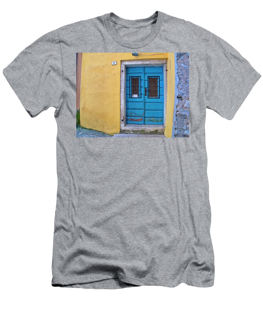 Adriatic Sea T-Shirt featuring the photograph Turquoise Door 1 by Eggers Photography