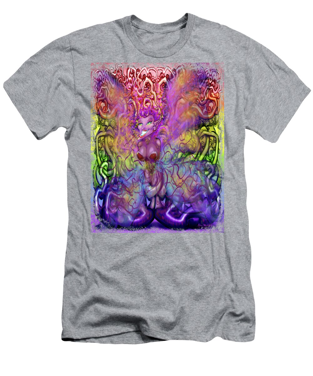 Twisted T-Shirt featuring the digital art Twisted Rainbow Pixie Magic by Kevin Middleton