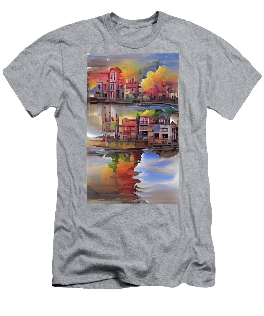  T-Shirt featuring the digital art TwoTown by Rod Turner