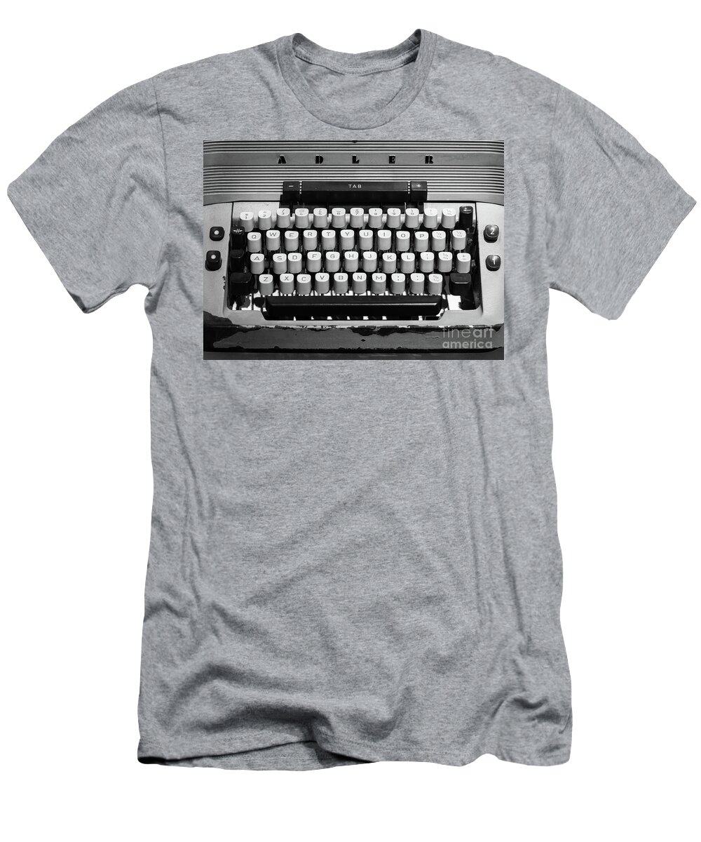 Typewriter T-Shirt featuring the photograph Vintage Adler typewriter keyboard by Delphimages Photo Creations