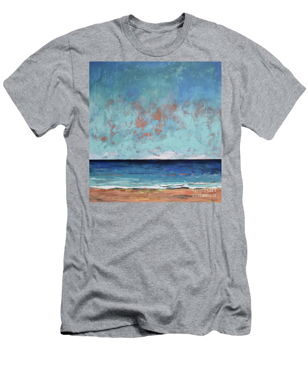 Ocean T-Shirt featuring the painting Underneath the Waves by Sean Hagan