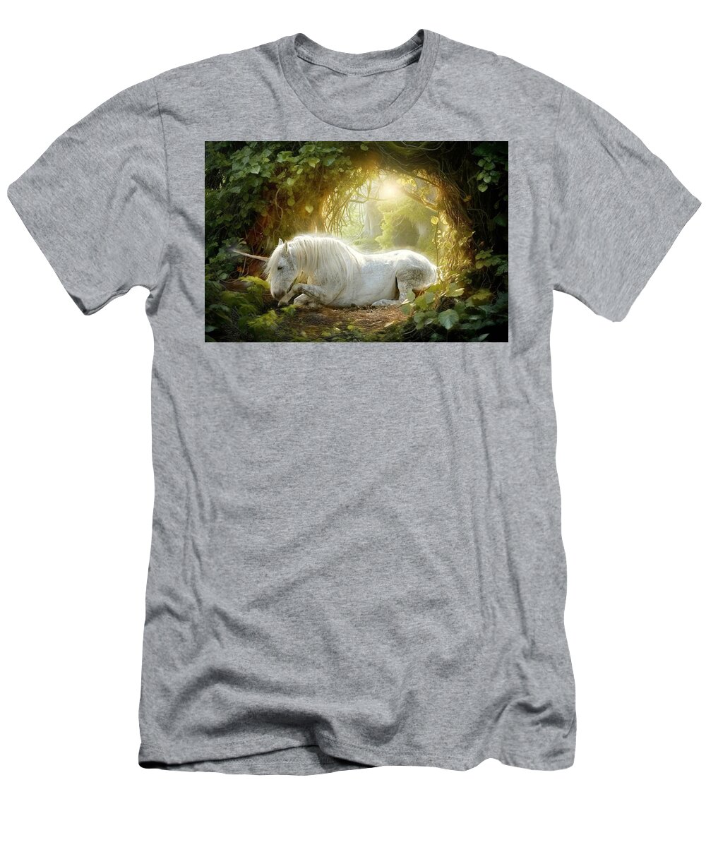  T-Shirt featuring the digital art Unicorn's Den by Dorota Kudyba